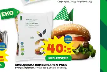 Stora Coop Änglamark hamburgare erbjuda
