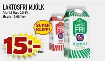 Nya Pulsen LAKTOSFRI MJÖLK erbjuda