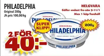 Nya Pulsen PHILADELPHIA erbjuda
