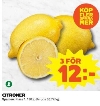 Coop Citroner erbjuda