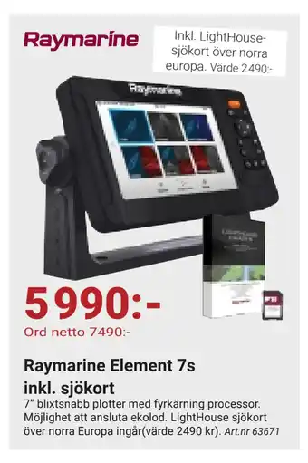 Erlandsons Brygga Raymarine Element 7s inkl. sjökort erbjuda
