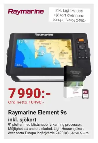 Erlandsons Brygga Raymarine Element 9s inkl. sjökort erbjuda