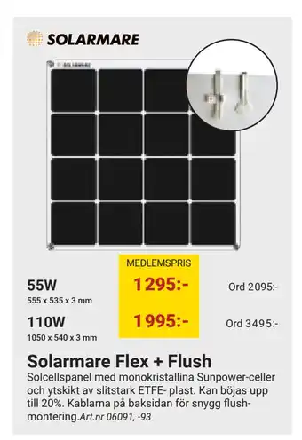 Erlandsons Brygga Solarmare Flex + Flush erbjuda