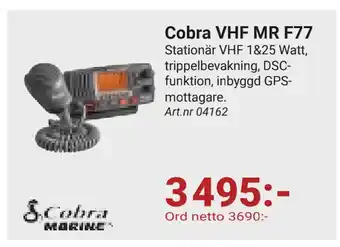 Erlandsons Brygga Cobra VHF MR F77 erbjuda