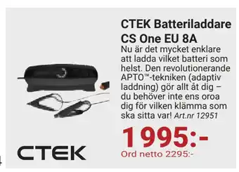 Erlandsons Brygga CTEK Batteriladdare CS One EU 8A erbjuda