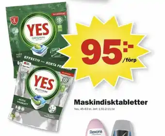 Pekås Maskindisktabletter erbjuda