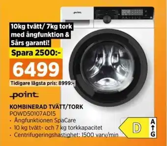 Power KOMBINERAD TVÄTT/TORK POWD50107AD15 erbjuda