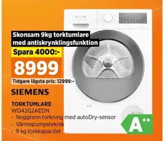 Power TORKTUMLARE WQ42G2AEDN erbjuda