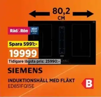 Power INDUKTIONSHÄLL MED FLÄKT ED851FQ15E erbjuda