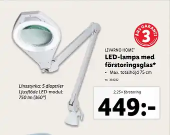 Lidl LED-lampa med förstoringsglas erbjuda