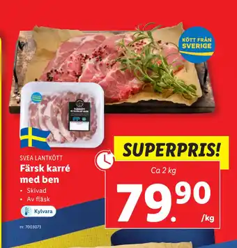 Färsk karré med ben