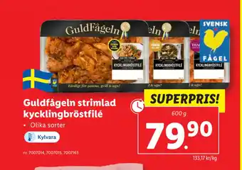Lidl Guldfågeln strimlad kycklingbröstfilé erbjuda