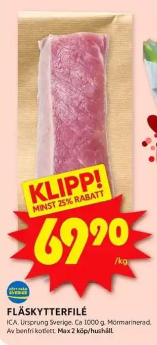 ICA Kvantum fläskytterfilé erbjuda