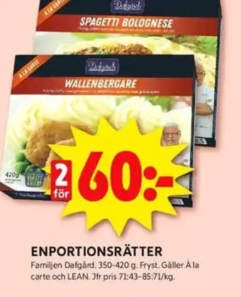 ICA Kvantum Dafgårds färdigrätter erbjuda