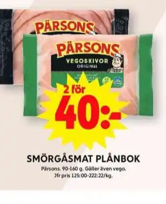 ICA Maxi Pärsons vegetarpålägg erbjuda