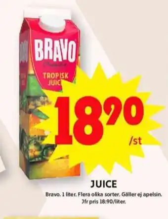 ICA Maxi Bravo juice erbjuda