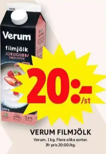 ICA Maxi Verum filmjölk erbjuda