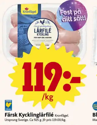 ICA Nära Kronfågel kycklinglårfile erbjuda