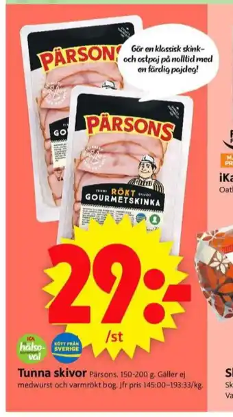 ICA Supermarket Pärsons skinka erbjuda