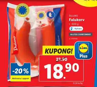 Lidl Dulano falukorv erbjuda