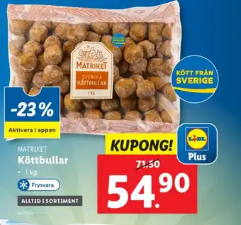 Lidl Matriket köttbullar erbjuda