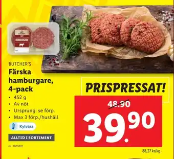 Lidl Butchers hamburgare erbjuda