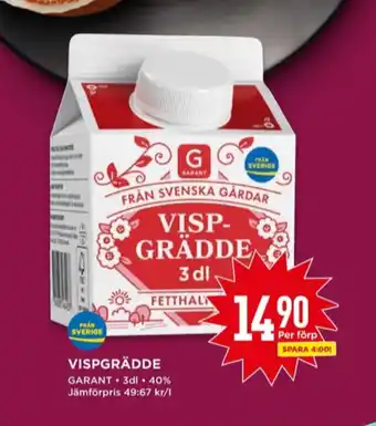 Willys Garant vispgrädde erbjuda