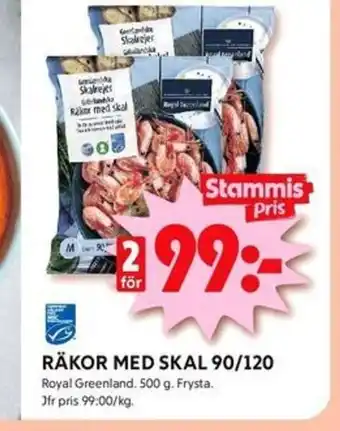 ICA Kvantum RÄKOR MED SKAL 90/120 erbjuda