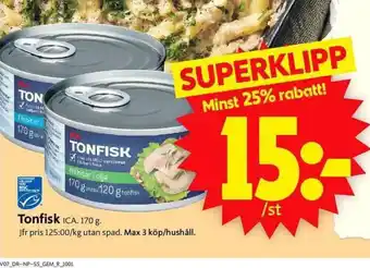 ICA Supermarket Tonfisk erbjuda