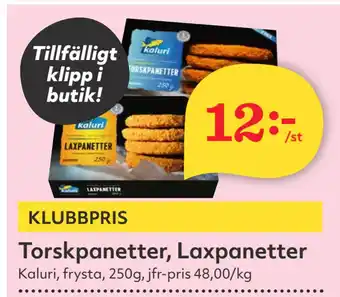 Hemköp Torskpanetter, Laxpanetter erbjuda