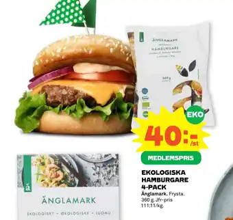 Stora Coop EKOLOGISKA HAMBURGARE 4-PACK erbjuda