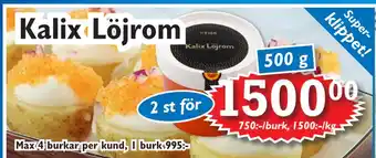 T-jarlen Kalix Löjrom erbjuda