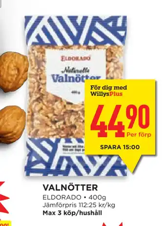 Willys Hemma VALNÖTTER erbjuda