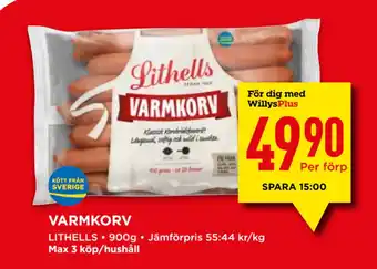Willys VARMKORV erbjuda