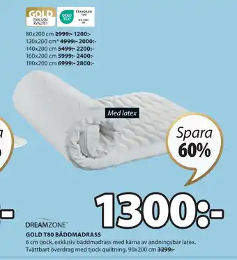 JYSK GOLD T80 BÄDDMADRASS erbjuda