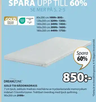 JYSK GOLD T50 BÄDDMADRASS erbjuda