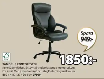 JYSK TAMDRUP KONTORSSTOL erbjuda