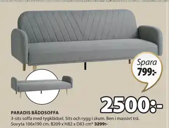 JYSK PARADIS BÄDDSOFFA erbjuda