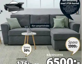 JYSK VEJLBY BÄDDSOFFA MED SCHÄSLONG erbjuda