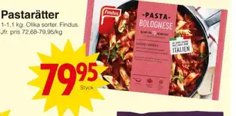 Matöppet Findus pastarätter erbjuda