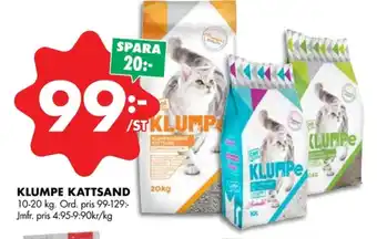 ÖoB Klumpe kattsand erbjuda