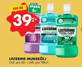 ÖoB Listerine munskölj erbjuda