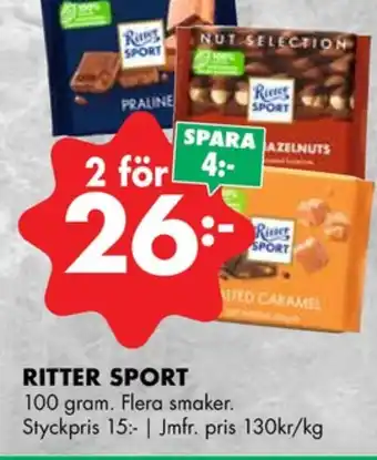 Ritter sport chokladkaka nougat