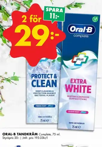 ÖoB Oral-b tandkräm erbjuda