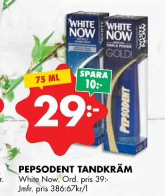 ÖoB Pepsodent tandkräm erbjuda