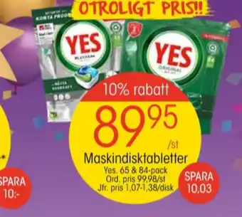EKO Yes diskmaskintabs erbjuda