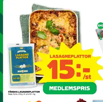 Stora Coop Coop lasagneplattor erbjuda