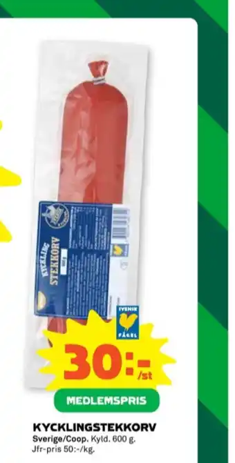 Stora Coop Coop kyckling stekkorv erbjuda