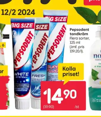 Rusta Pepsodent tandkräm erbjuda