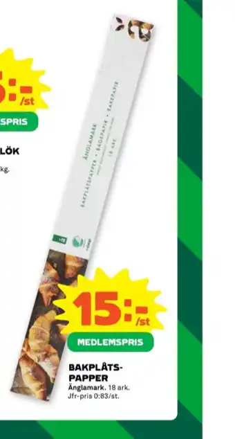 Stora Coop Änglamark bakplåtspapper erbjuda